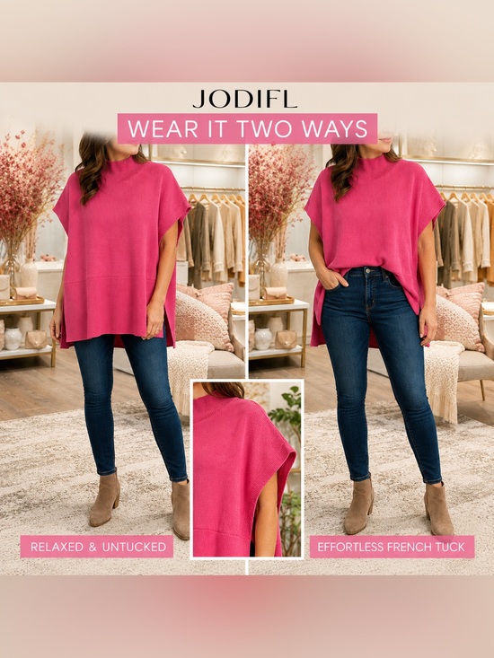 JODIFL Sweaters - JODIFL Hot Pink over sized Sweater
